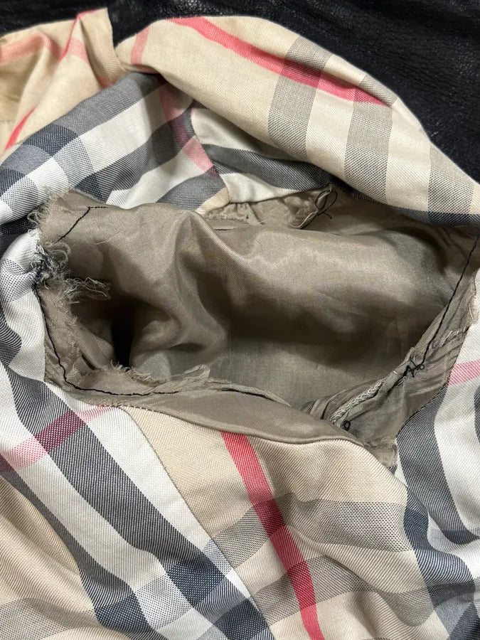 2000s Burberry Black Leather Premium Jacket morjYOX 7