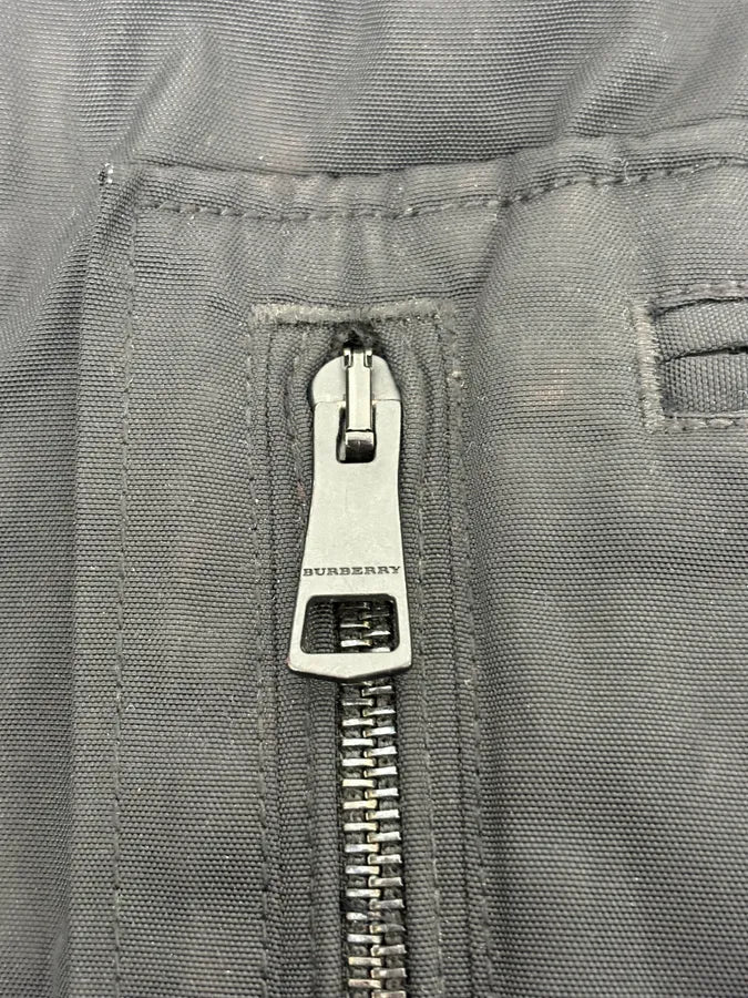 2000s Burberry Black Asymmetrical Nylon Biker Jacket AqiybbB 8