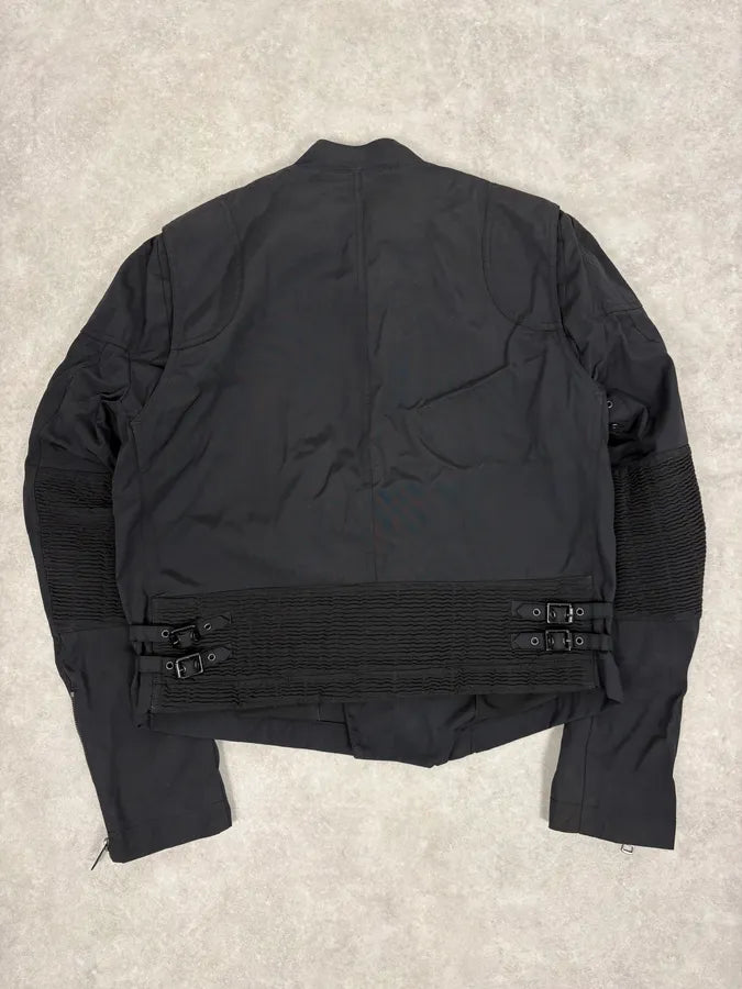 2000s Burberry Black Asymmetrical Nylon Biker Jacket AqiybbB 5