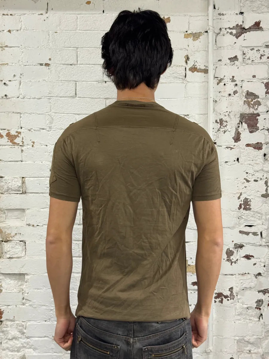 2000s Burberry Brit Khaki Multi-Pocket Cargo T-Shirt xSjYsiY 2