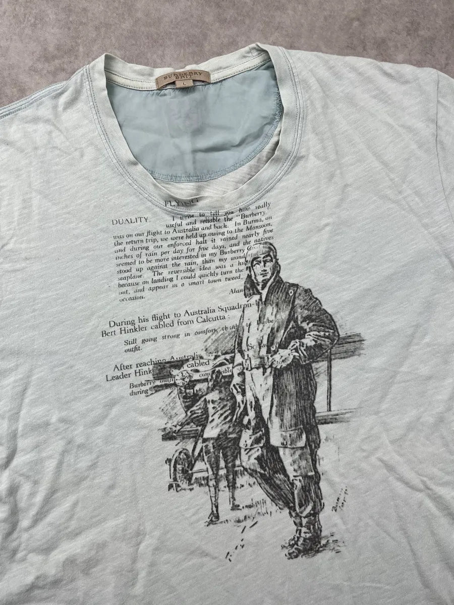 Burberry Brit Light Blue Mint Cotton Explorer Graphic T-Shirt nOwImdt 6