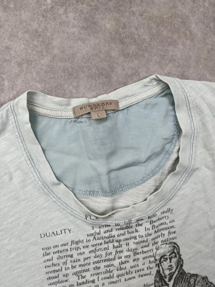 Burberry Brit Light Blue Mint Cotton Explorer Graphic T-Shirt nOwImdt 4