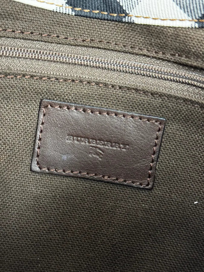 2000s Burberry Brown Leather Handle Bag ACaqDrf 6