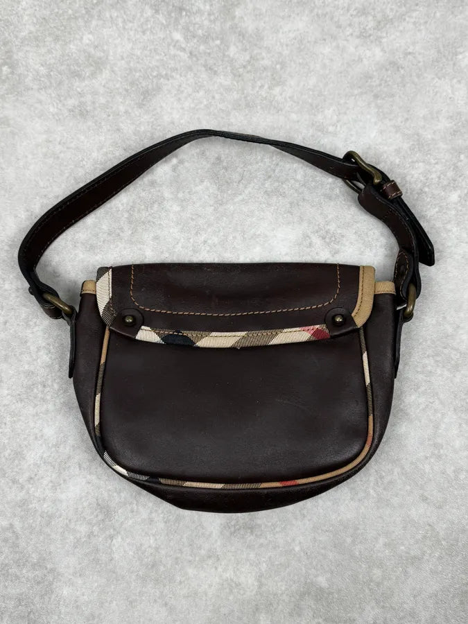 2000s Burberry Brown Leather Handle Bag ACaqDrf 3