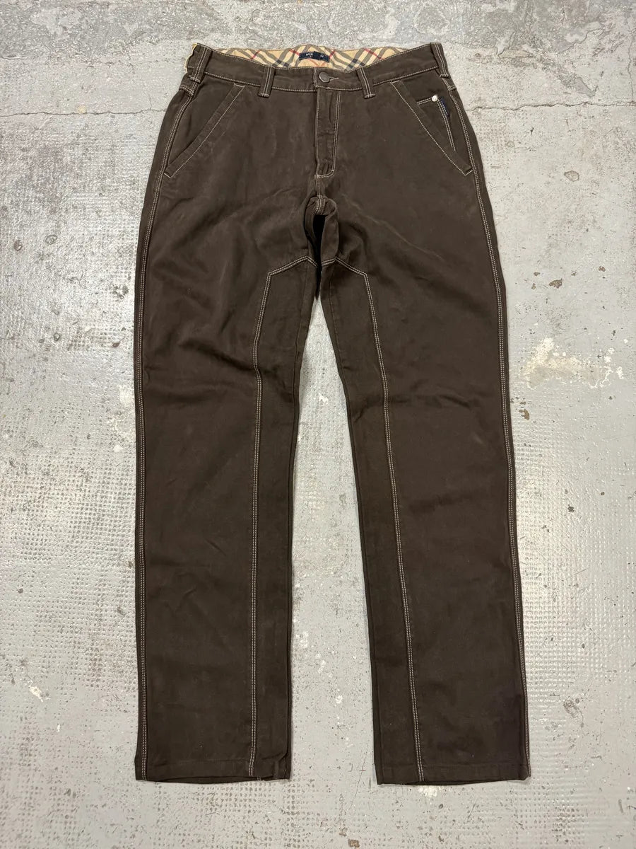 2000s Burberry Brown Signature Regular Pants GCYJCfV 5