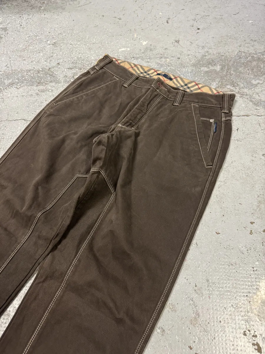 2000s Burberry Brown Signature Regular Pants GCYJCfV 6