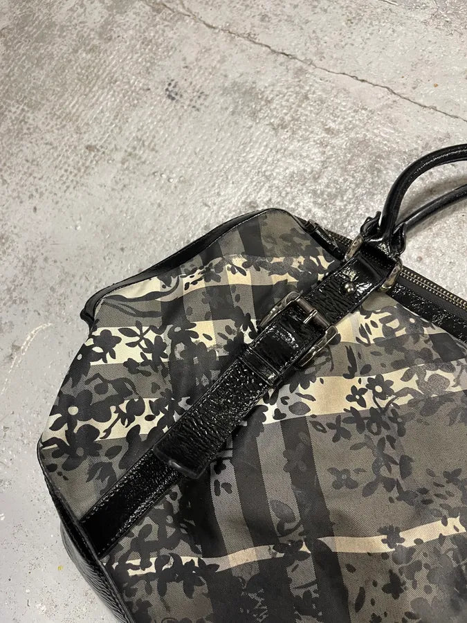 2000s Burberry Floral Tartan Pattern Black Handle Bag bENiOUj 8
