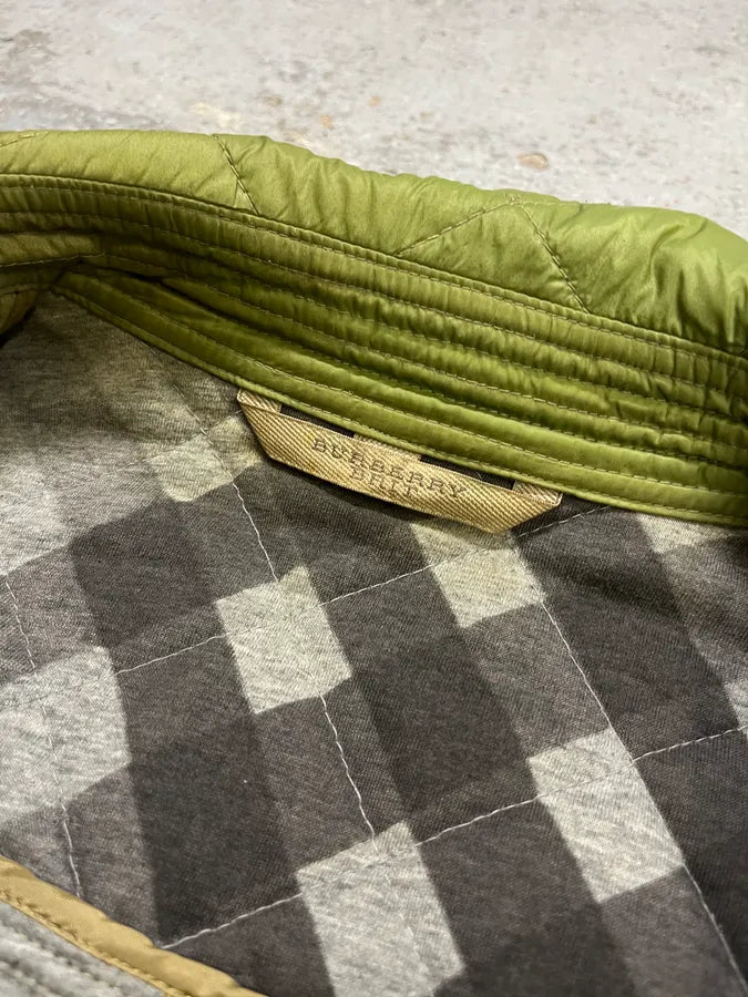 2000s Burberry Green Asymmetrical Quilted Puffer Jacket  MEsjbsM 10
