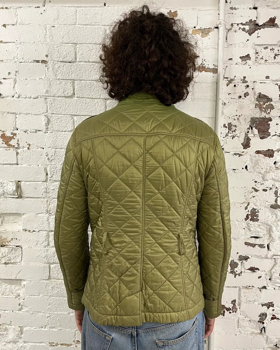 2000s Burberry Green Asymmetrical Quilted Puffer Jacket  MEsjbsM 2