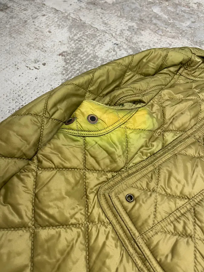 2000s Burberry Green Asymmetrical Quilted Puffer Jacket  MEsjbsM 5