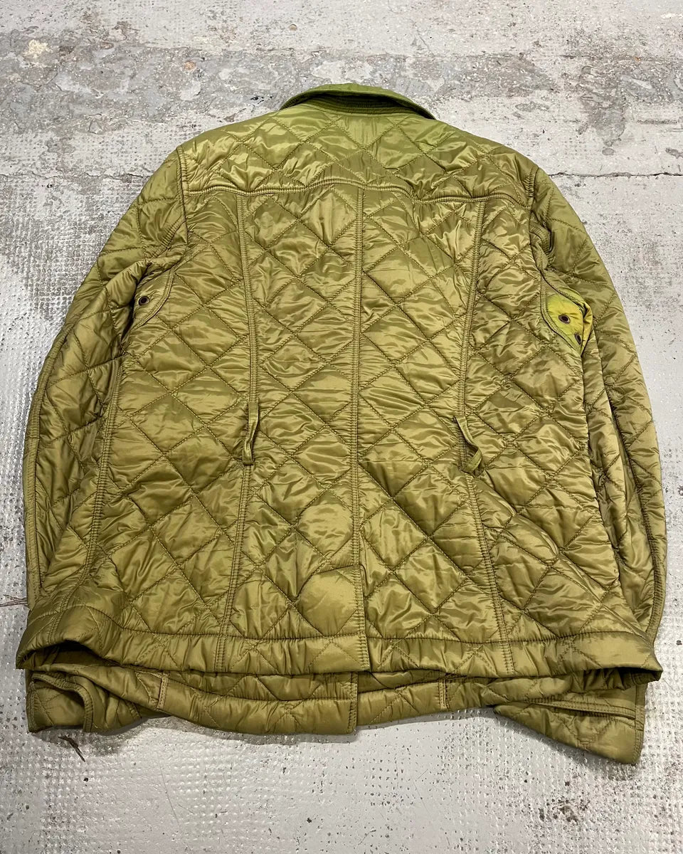 2000s Burberry Green Asymmetrical Quilted Puffer Jacket  MEsjbsM 8