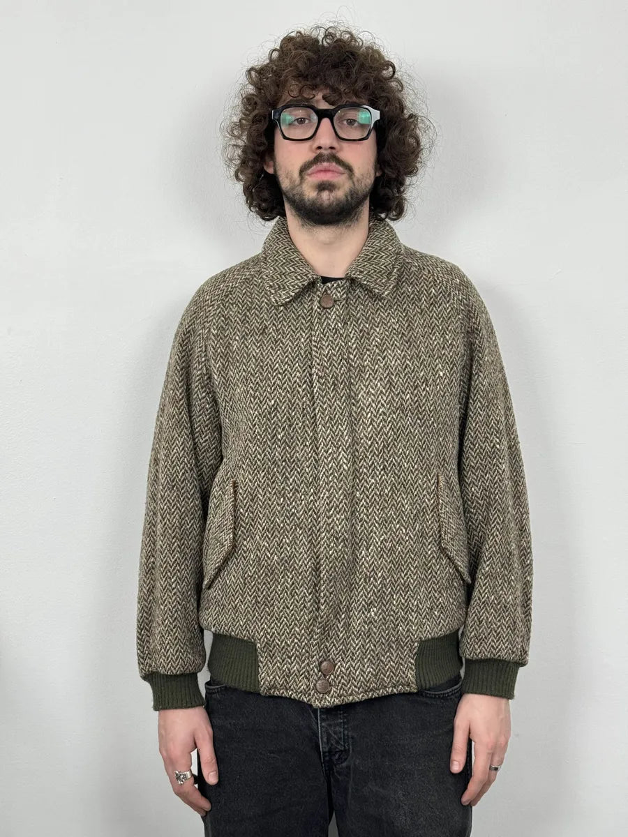 2000s Burberry Grey Wool Aviator Bomber Jacket aURUnJk 2