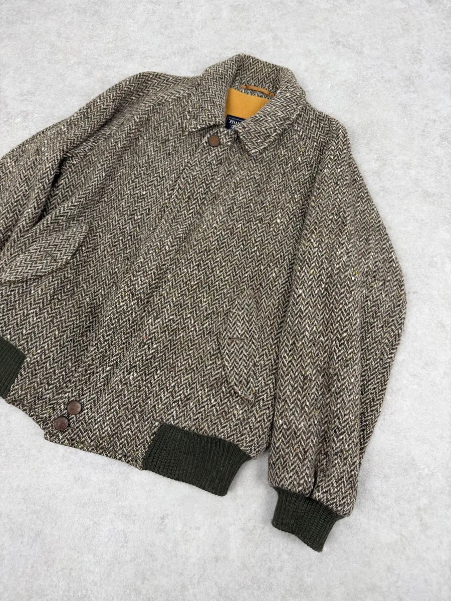 2000s Burberry Grey Wool Aviator Bomber Jacket aURUnJk 4