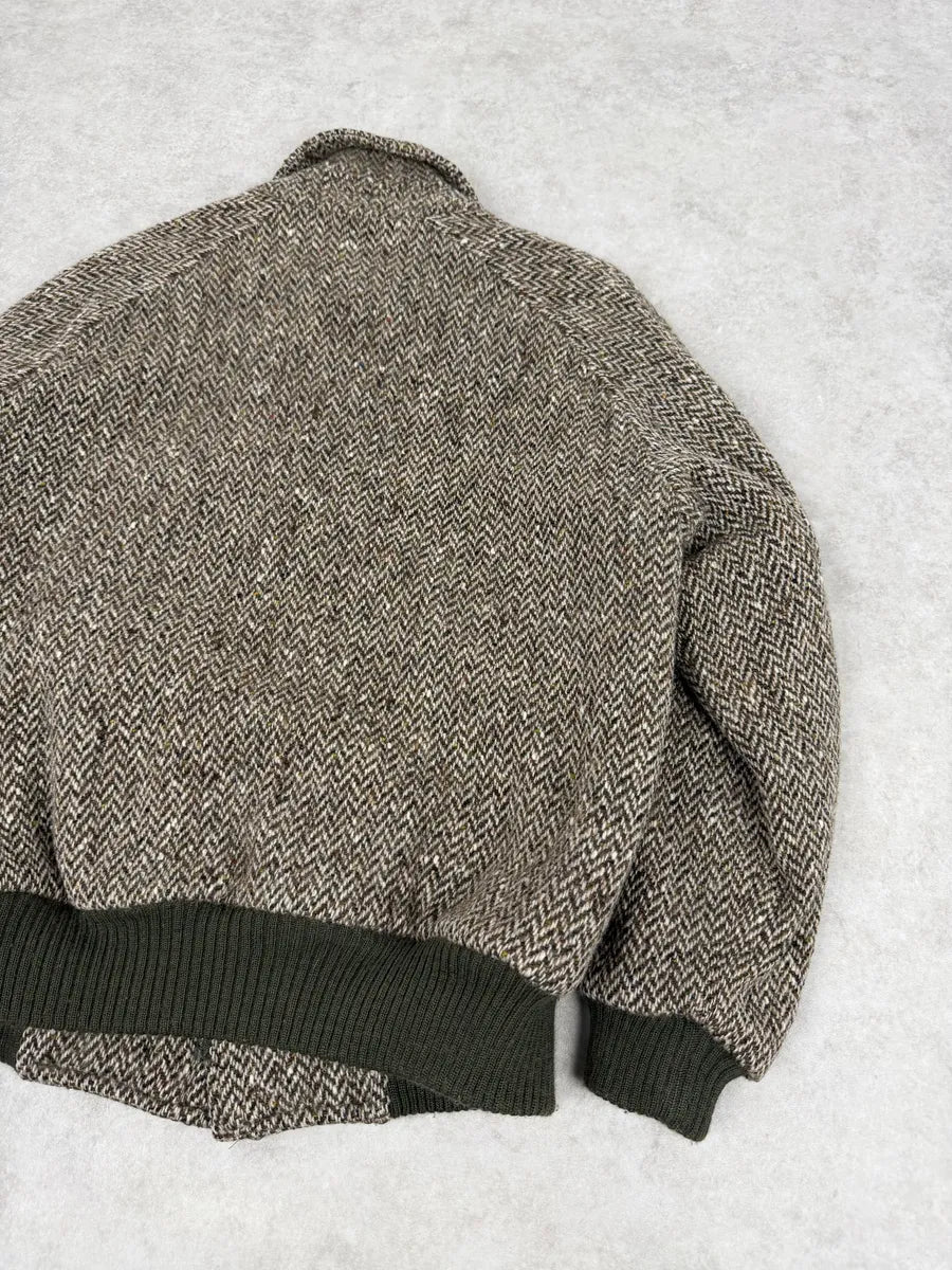 2000s Burberry Grey Wool Aviator Bomber Jacket aURUnJk 9