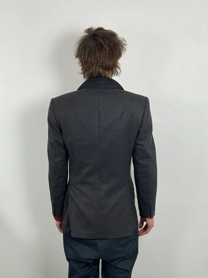 1990s Burberry Grey Wool Blazer Jacket LIJyyjr 2