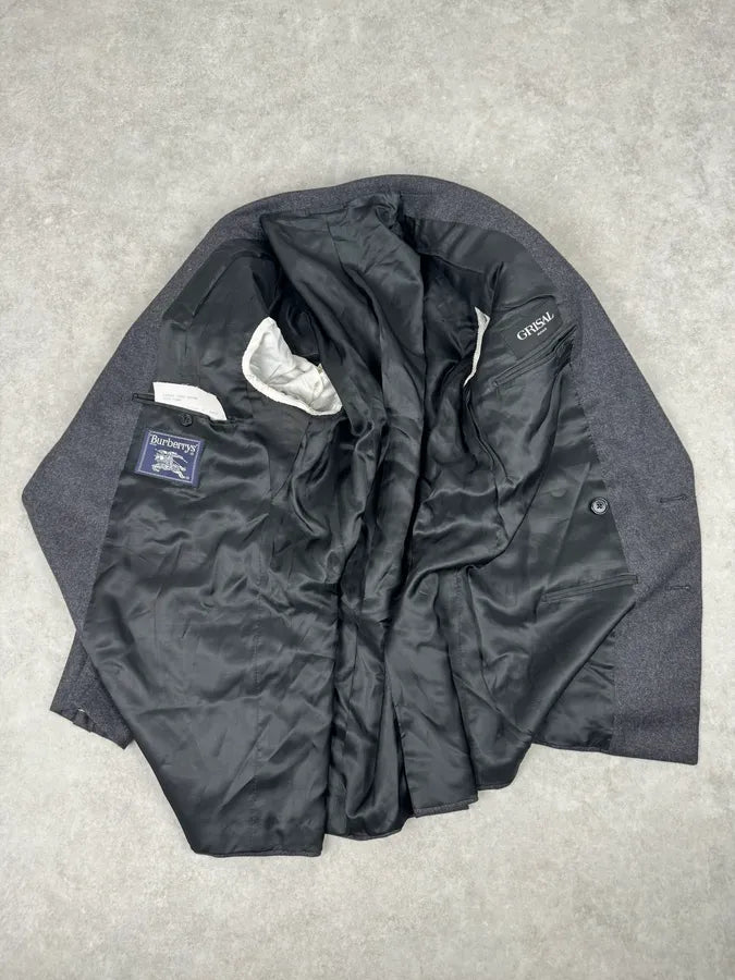 1990s Burberry Grey Wool Blazer Jacket LIJyyjr 8