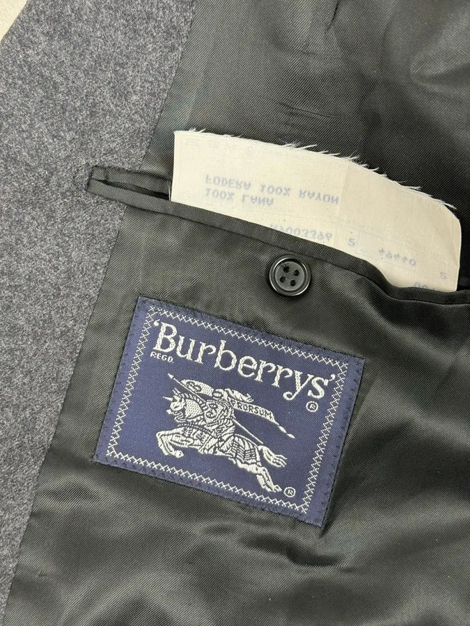 1990s Burberry Grey Wool Blazer Jacket LIJyyjr 10