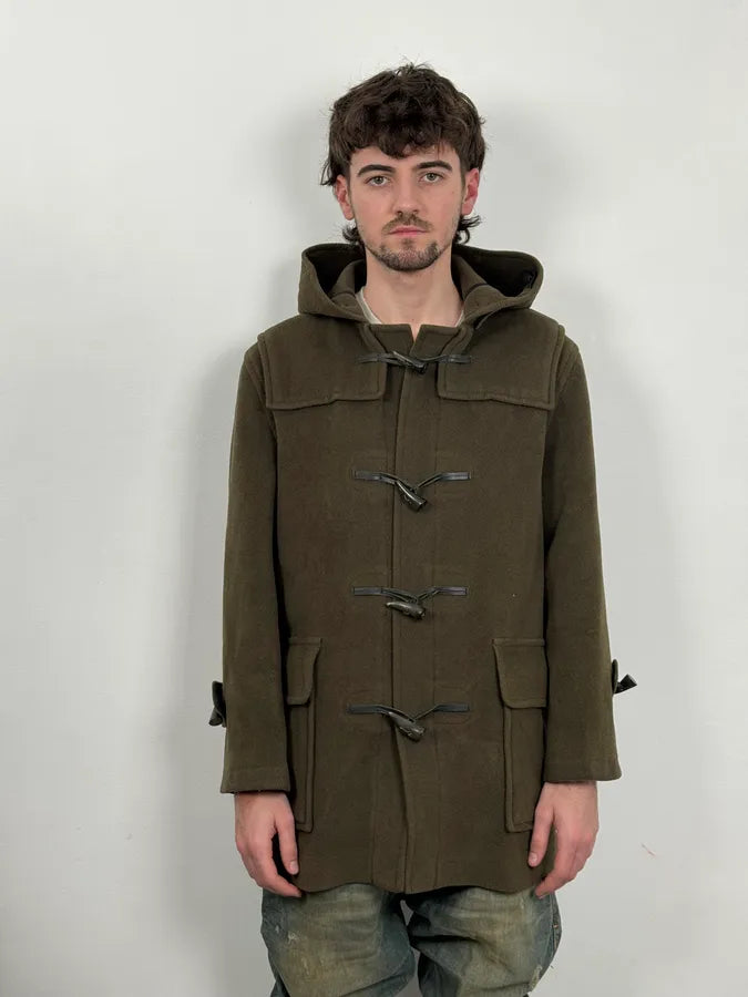 2000s Burberry Khaki Hooded Wool Jacket PArBTbQ 1