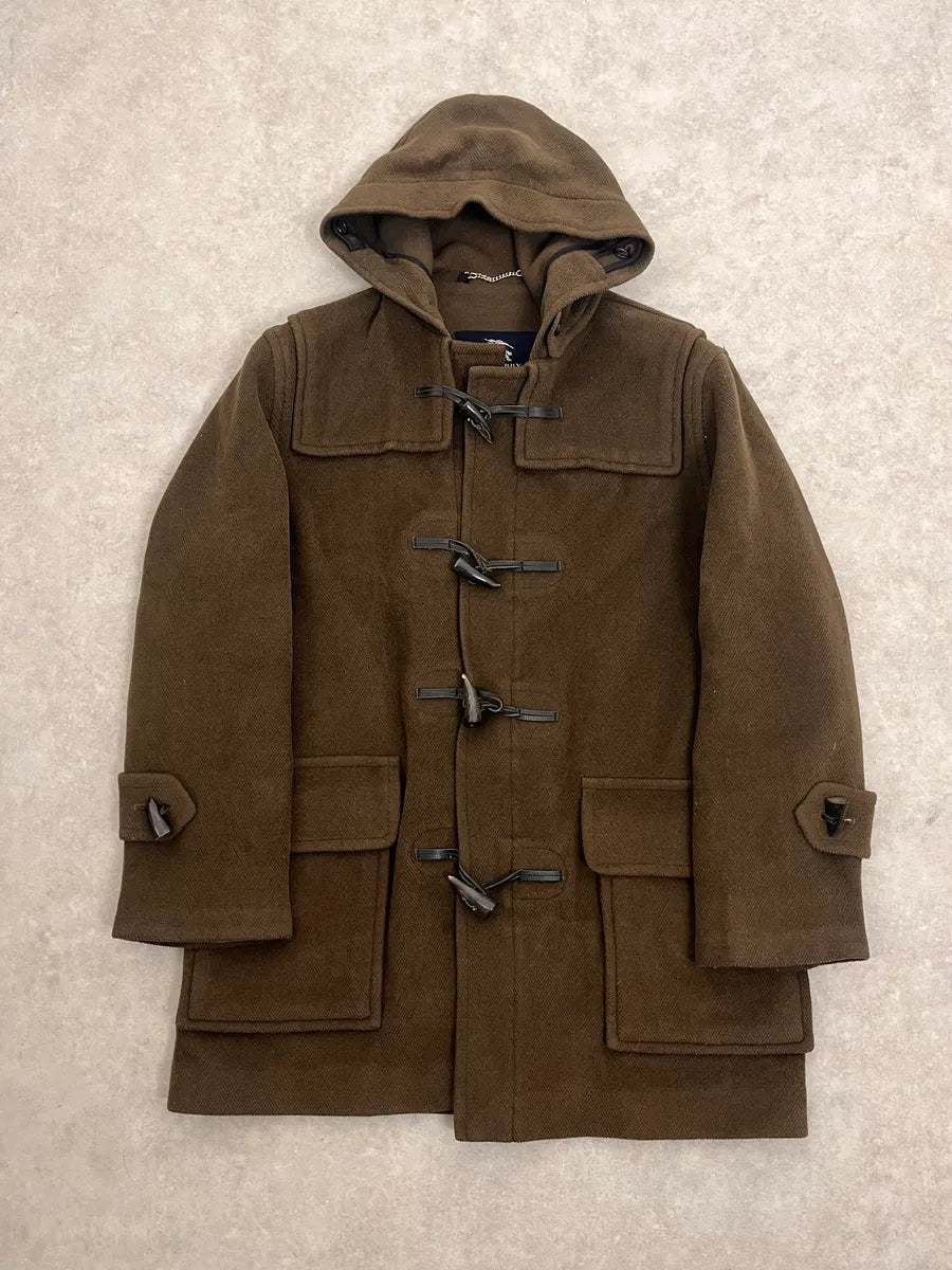 2000s Burberry Khaki Hooded Wool Jacket PArBTbQ 3