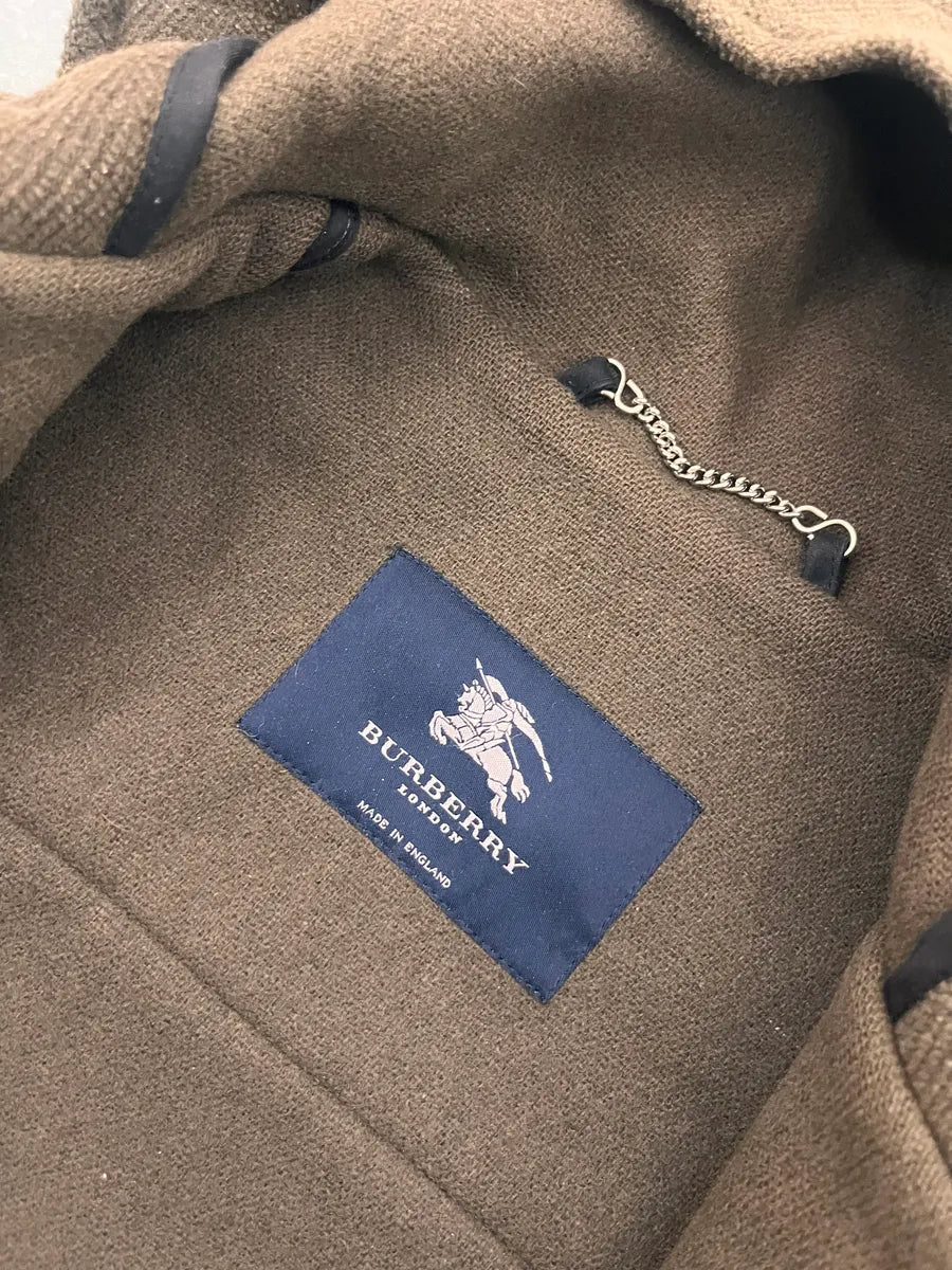 2000s Burberry Khaki Hooded Wool Jacket PArBTbQ 8
