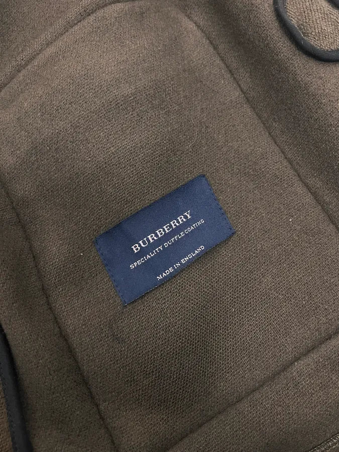 2000s Burberry Khaki Hooded Wool Jacket PArBTbQ 9