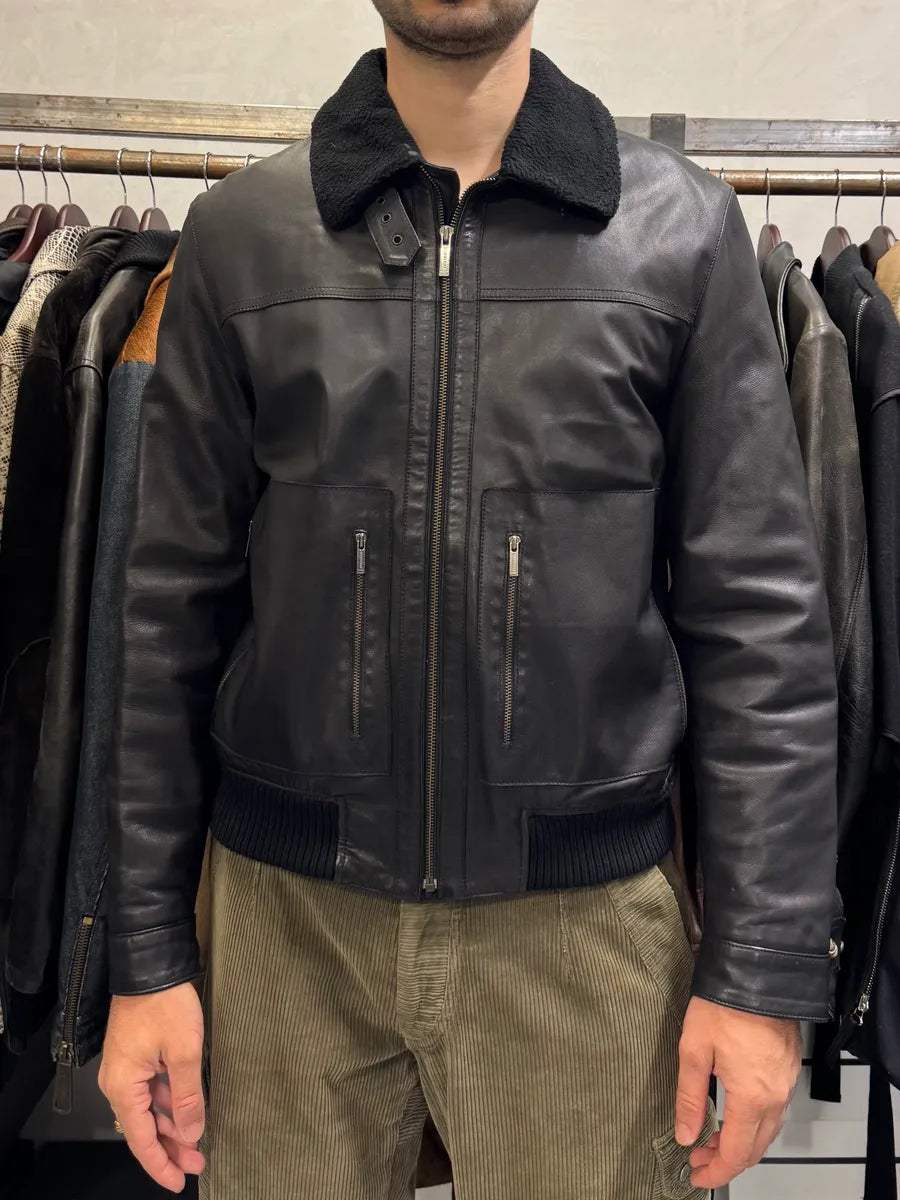 2000s Burberry London Black Premium Leather Jacket NKJIkIR 1
