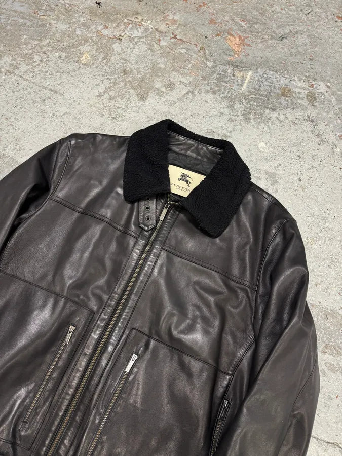 2000s Burberry London Black Premium Leather Jacket NKJIkIR 3
