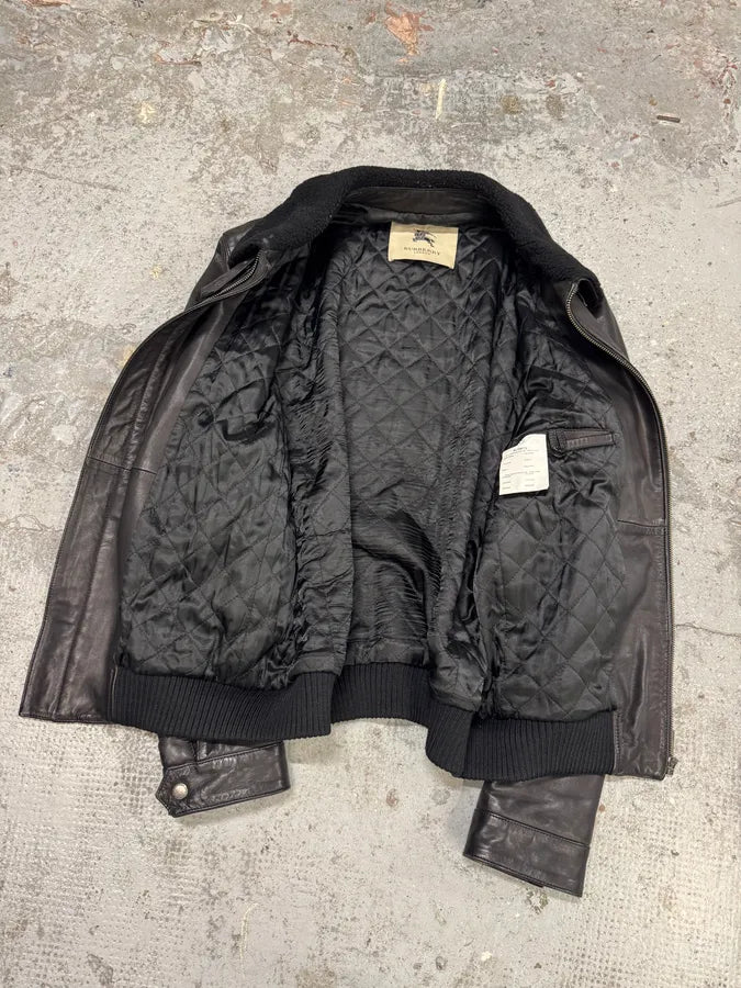 2000s Burberry London Black Premium Leather Jacket NKJIkIR 6