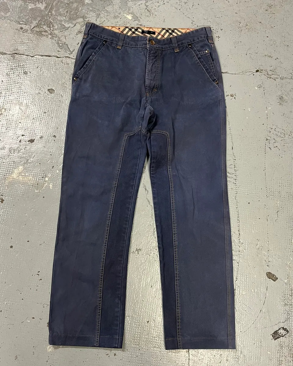 2000s Burberry Navy Light Worker Pants qzkmWuP 0