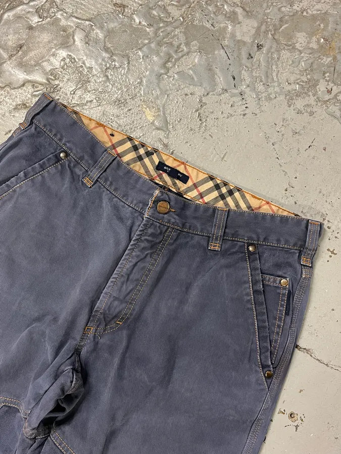 2000s Burberry Navy Light Worker Pants qzkmWuP 5