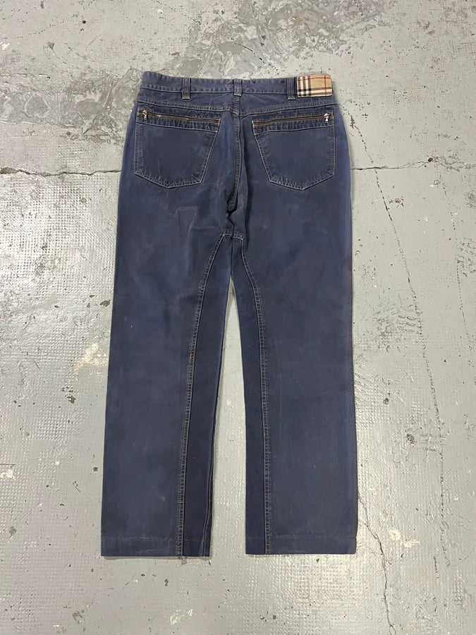 2000s Burberry Navy Light Worker Pants qzkmWuP 6