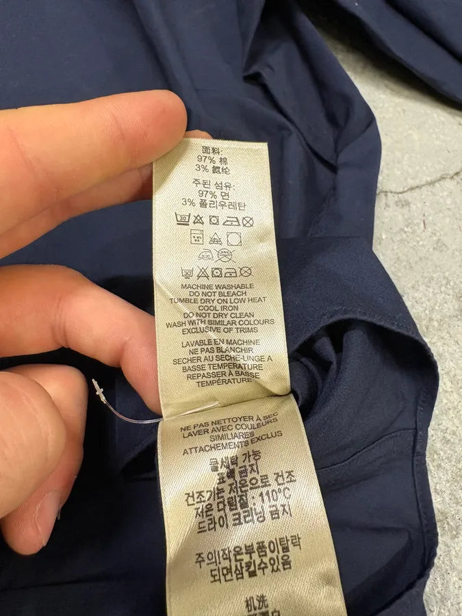 2000s Burberry Navy Tartan Minimalist Shirt (M) HMfBhaW 11