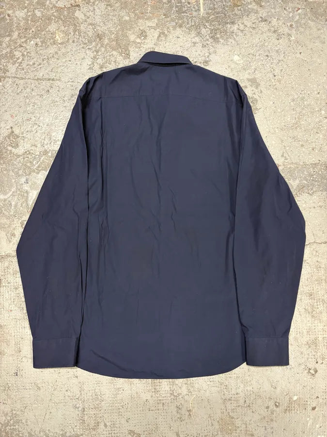 2000s Burberry Navy Tartan Minimalist Shirt (M) HMfBhaW 5
