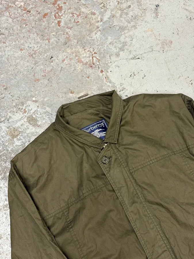 2000s Burberry Olive Green Buttoned Military Jacket HJhPKkE 4