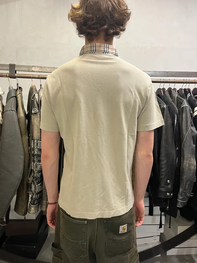 2000s Burberry Tartan Check Beige Polo UKaEvQX 2
