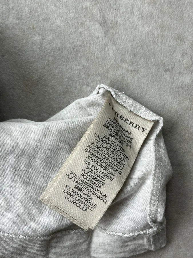2000s Burberry White Check Striped T-Shirt sWuhvYU 7