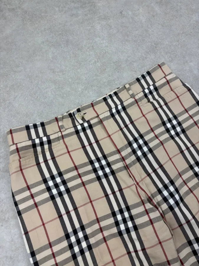 2000s Burburry Beige Signature Tartan Shorts QlTpCwt 6