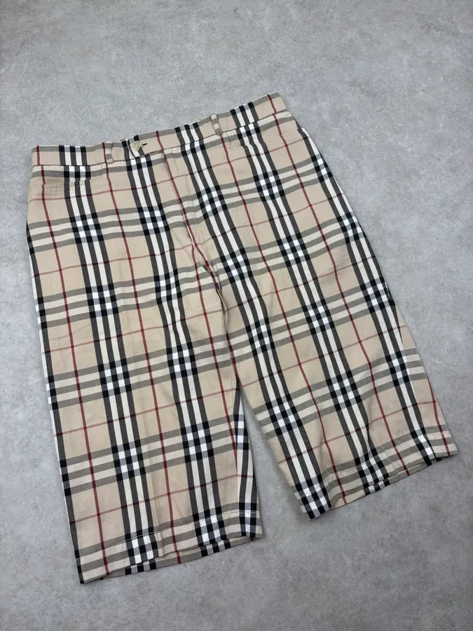 2000s Burburry Beige Signature Tartan Shorts QlTpCwt 4