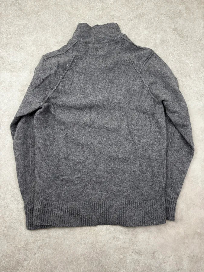 2010s C.P. Company Grey Wool Henley Sweater rpggYhL 6