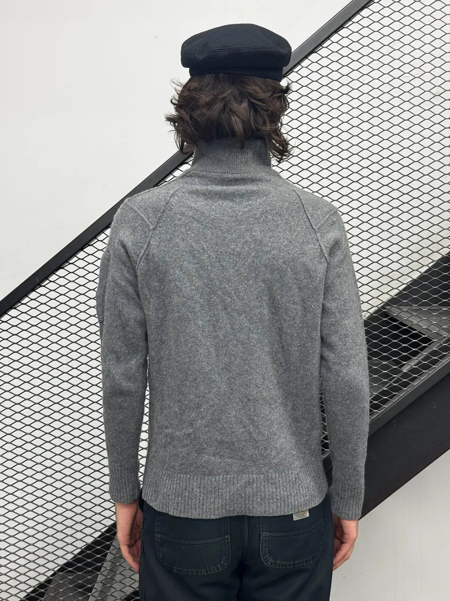 2010s C.P. Company Grey Wool Henley Sweater rpggYhL 3