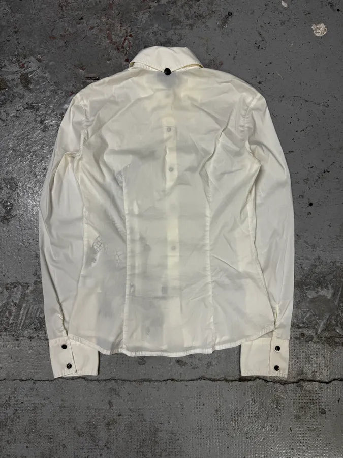 2000s Cavalli 3D Crocodile White Shirt CISdJoD 4