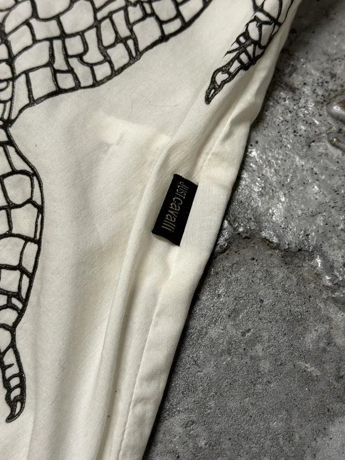 2000s Cavalli 3D Crocodile White Shirt CISdJoD 8