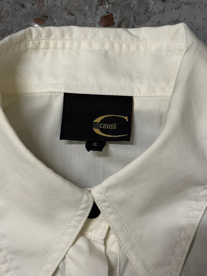 2000s Cavalli 3D Crocodile White Shirt CISdJoD 9