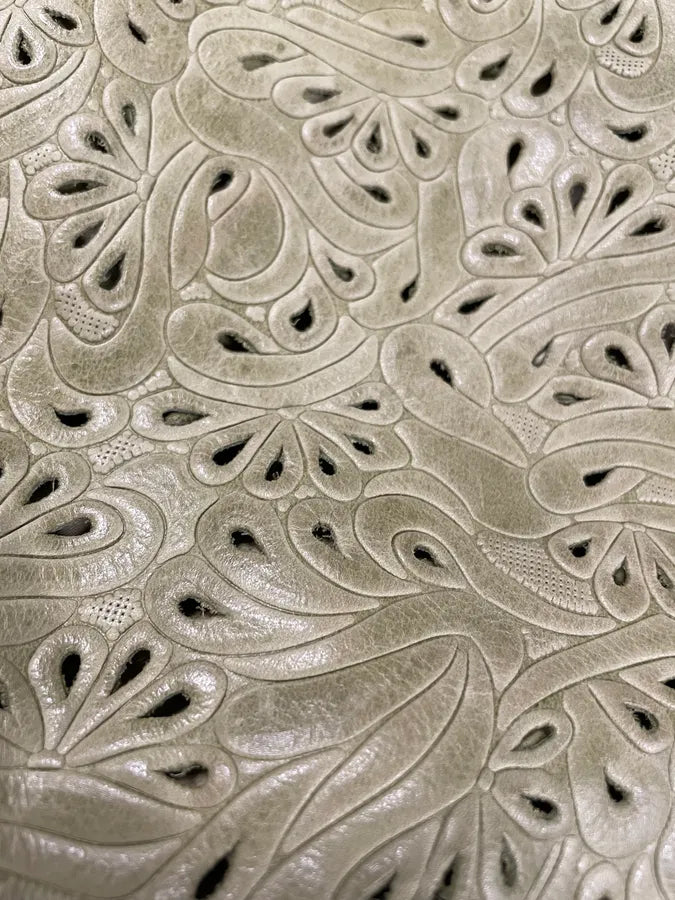 2000s Cavalli Abstract Embossed Floral Leather Yellow Handle Bag hSHrgbX 6