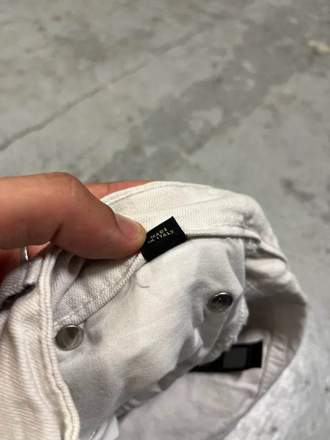 2000s Cavalli Abstract Orange White Flowers Pants (M) boVlhkp 11