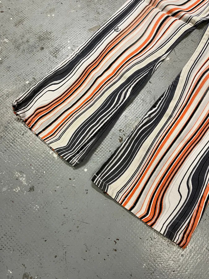 2000s Cavalli Abstract Orange White Flowers Pants (M) boVlhkp 6