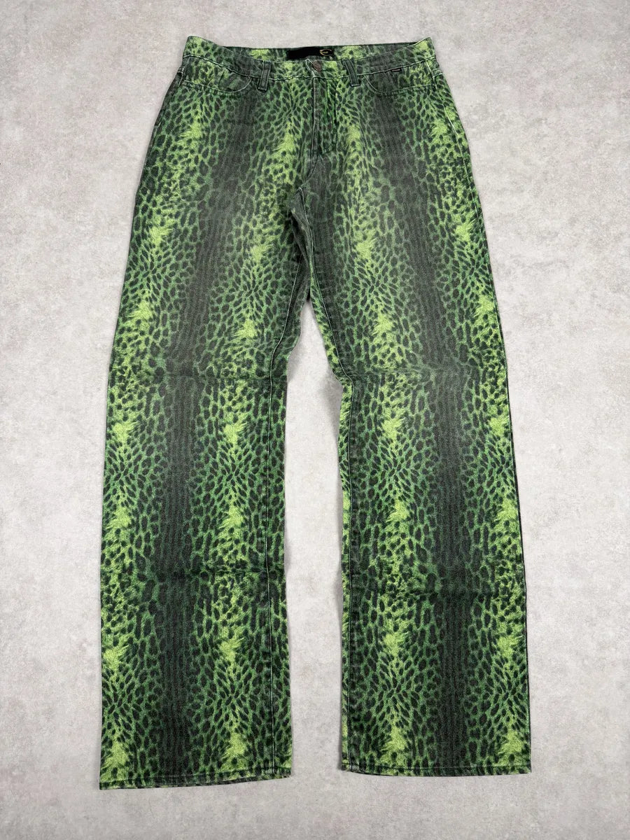 2000s Cavalli Acid Green Leopard Pants LtdNkfU 0