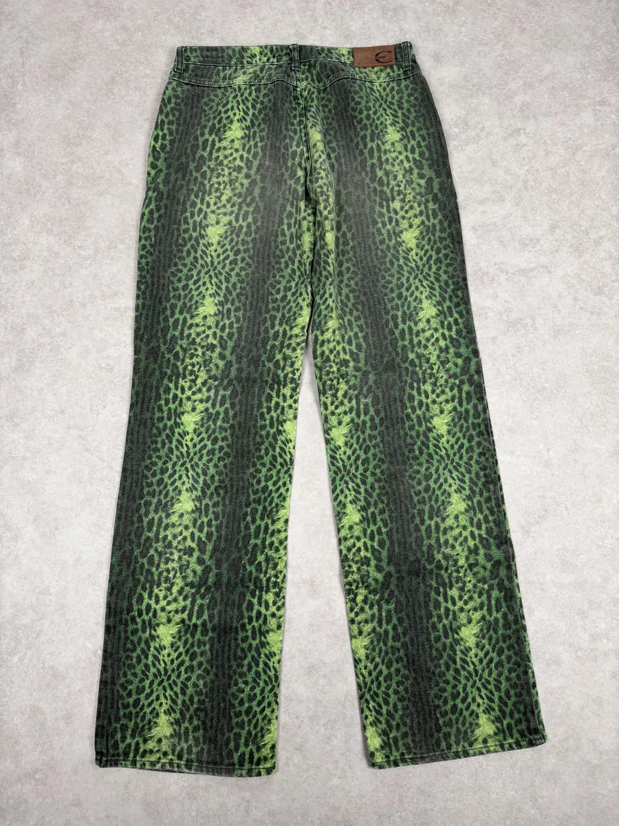 2000s Cavalli Acid Green Leopard Pants LtdNkfU 4
