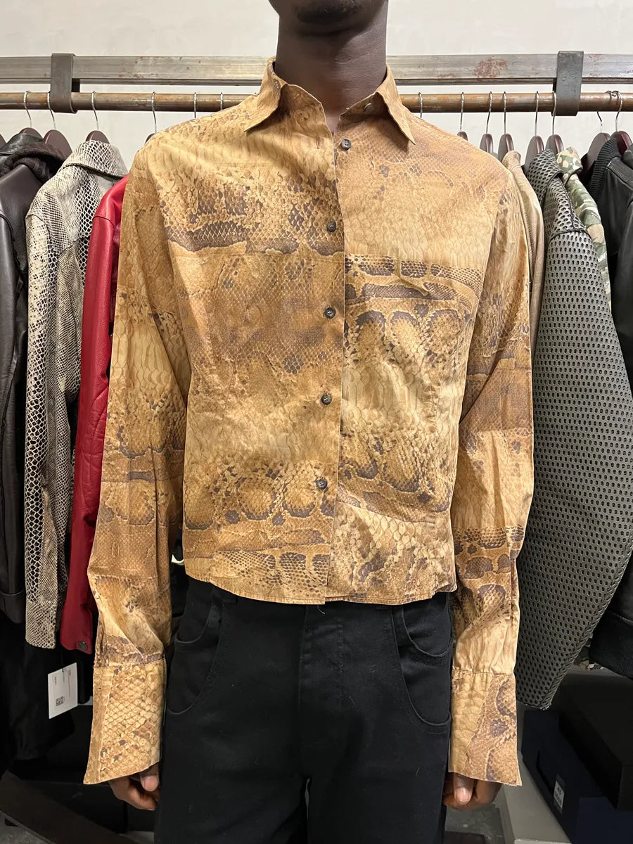 2000s Cavalli Anaconda Snake Brown Shirt phYBsOs 1