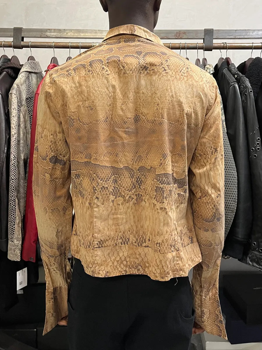 2000s Cavalli Anaconda Snake Brown Shirt phYBsOs 2